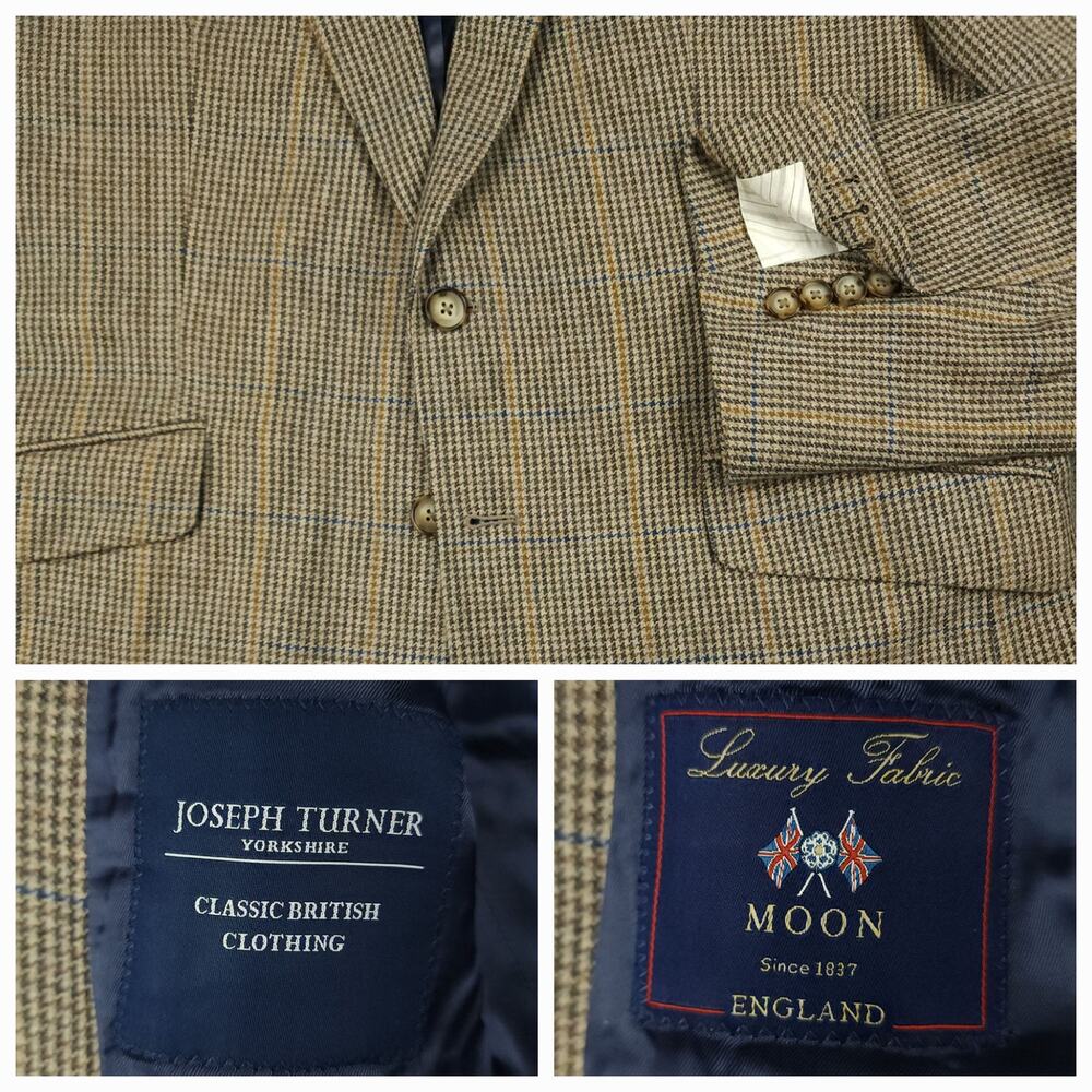 Joseph Turner Sport Coat Mens 44R Moon Tweed Ivy Style Wool Cashmere Cotton